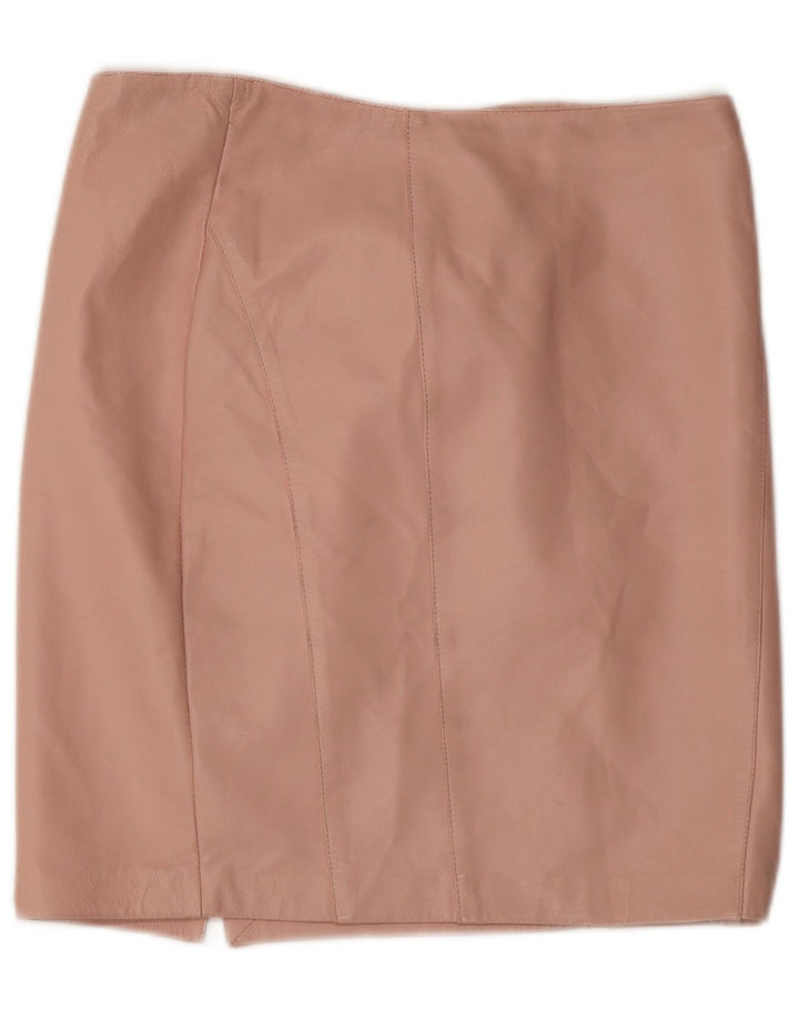 Saia de couro feminina vintage W32 grande rosa