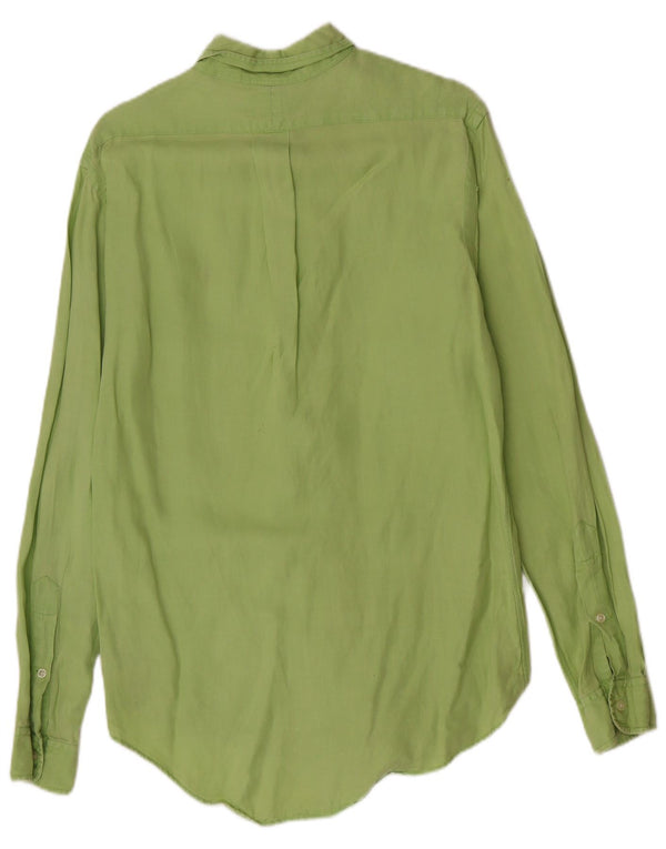 Polo Ralph Lauren Mens Custom Fit Camisa Pequena Verde Linho