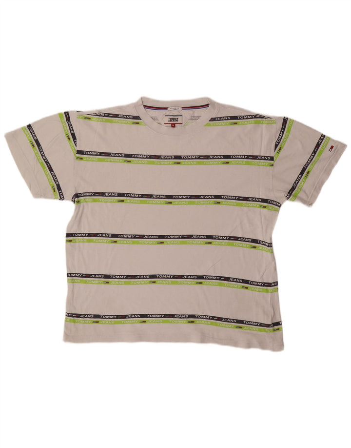 Camiseta Tommy Hilfiger Masculina Relaxed Fit Graphic Top Médio Listrado Branco
