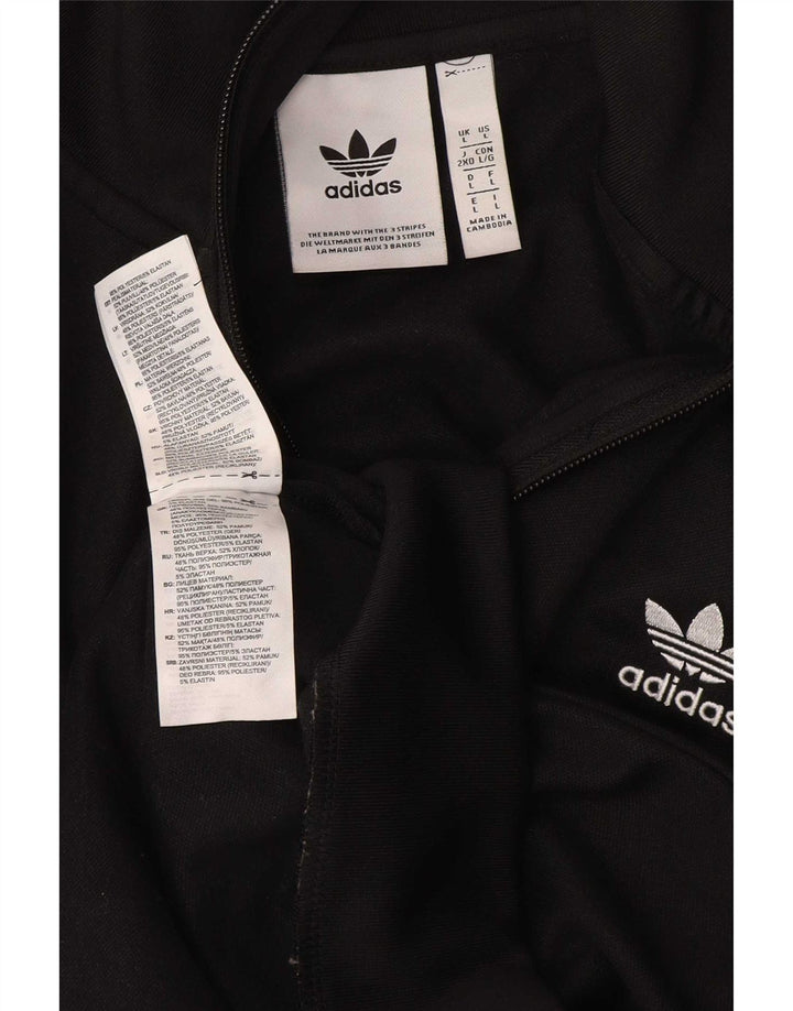 Adidas Womens Tracksuit Top Jacket UK 16 Grande Poliéster Preto