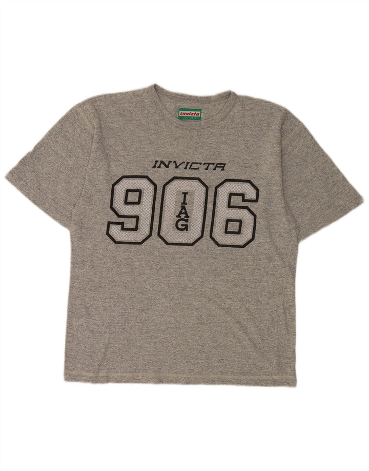 Camiseta masculina gráfica Invicta Top pequeno algodão manchado cinza