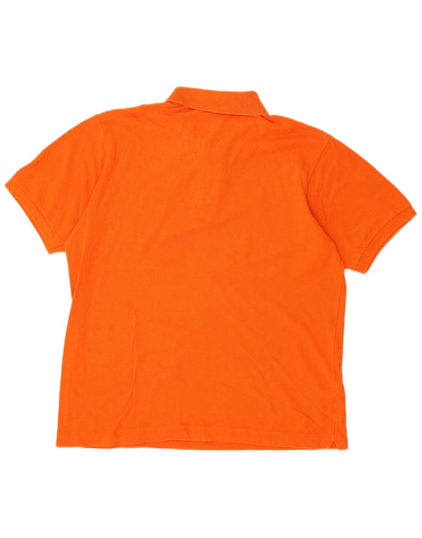 Camisa polo masculina Lacoste tamanho 6 XL laranja algodão