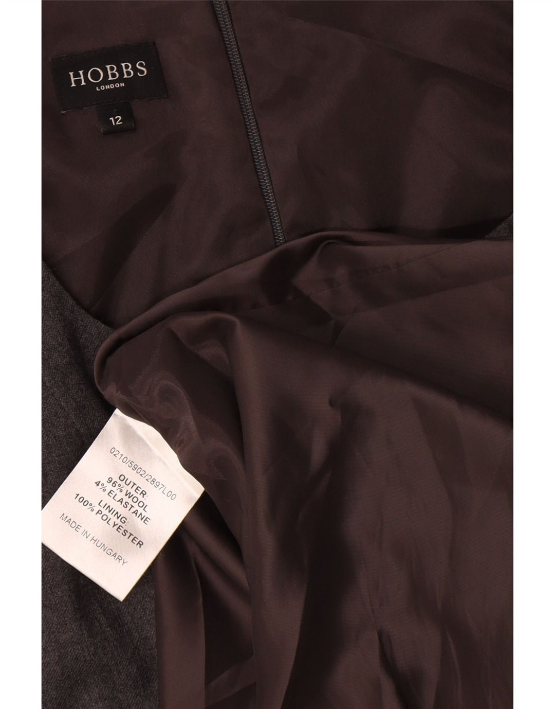 Vestido bainha feminino Hobbs UK 12 lã cinza médio