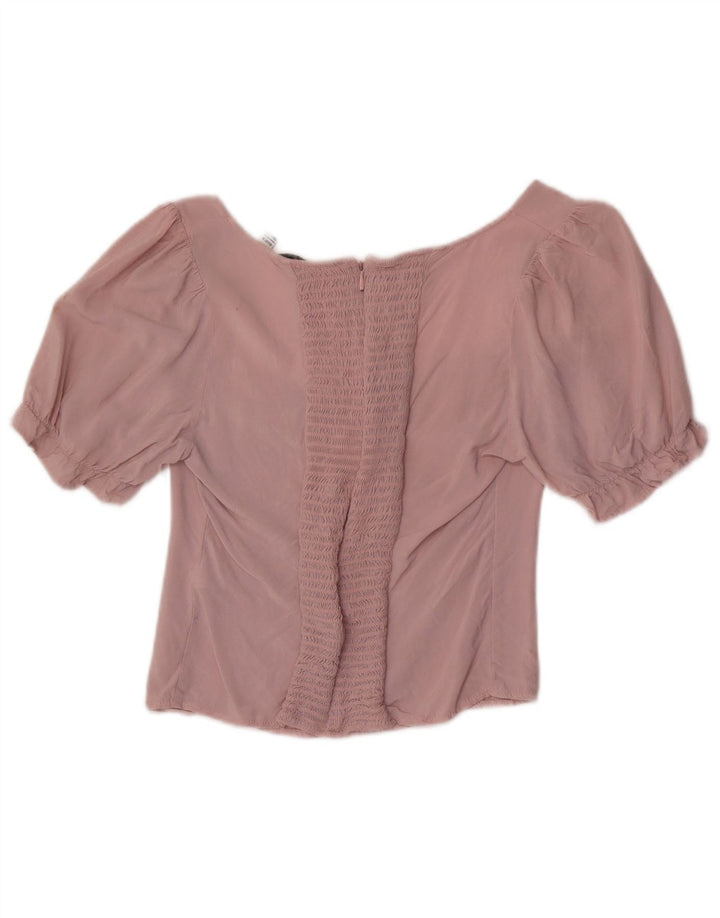 Blusa cropped feminina Jack Wills Reino Unido 12 viscose rosa médio