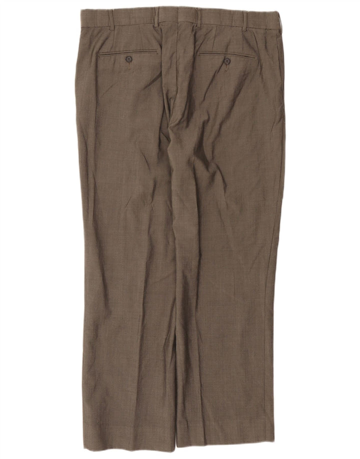 Calça vintage masculina de terno reto W36 L28 cinza
