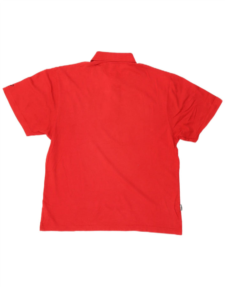 Camisa polo masculina Rip Curl pequena de algodão vermelho