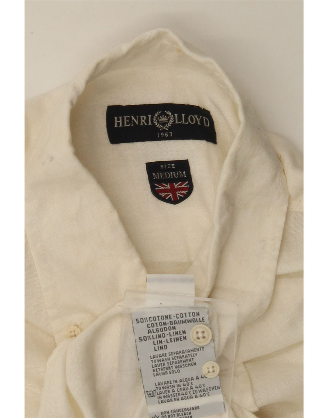 Camisa masculina HENRI LLOYD de algodão branco médio