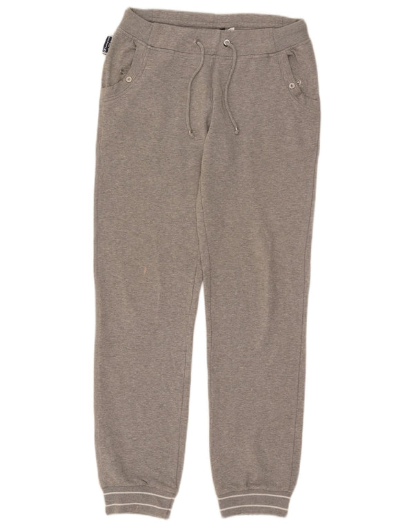 Calça de treino feminina Champion Joggers UK 12 algodão manchado cinza médio