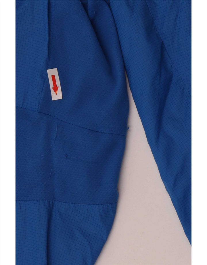 Jaqueta de chuva masculina Puma com capuz UK 42 XL azul xadrez nylon