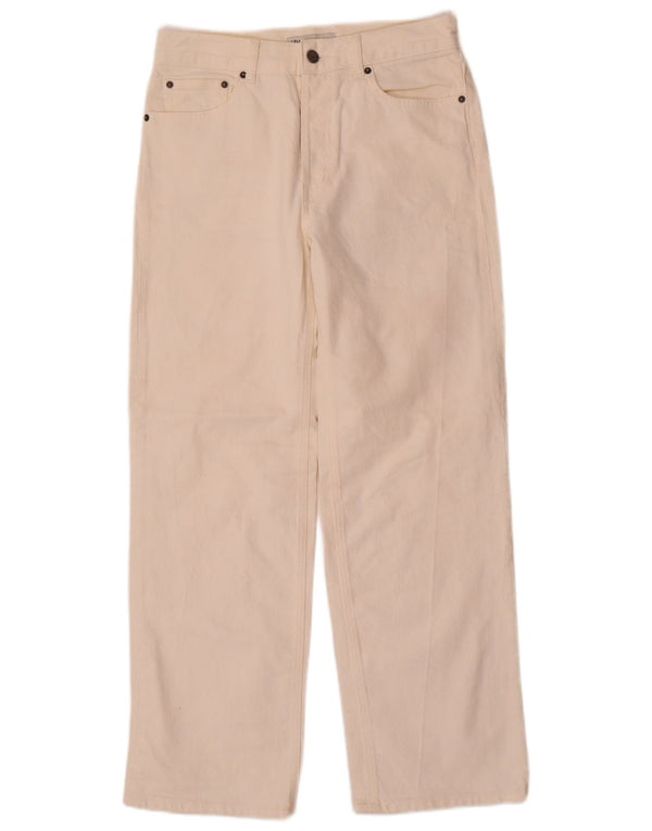 Calça jeans reta feminina Zara EU 36 XS W26 L29 branco