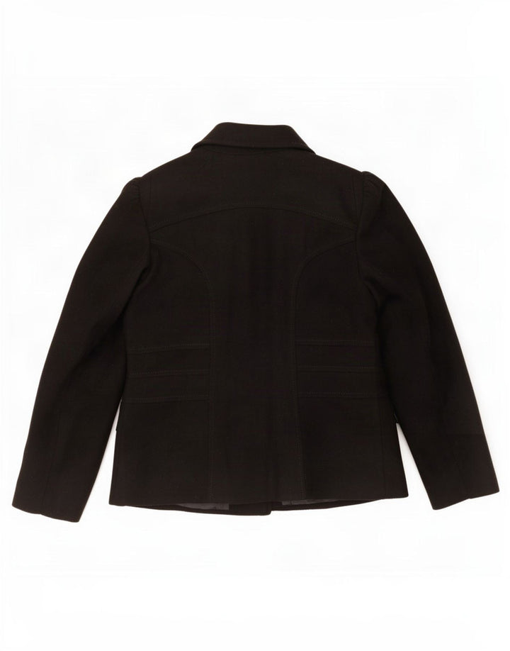 Jaqueta blazer feminina de 4 botões da Marks & Spencer Reino Unido 14 poliéster preto médio