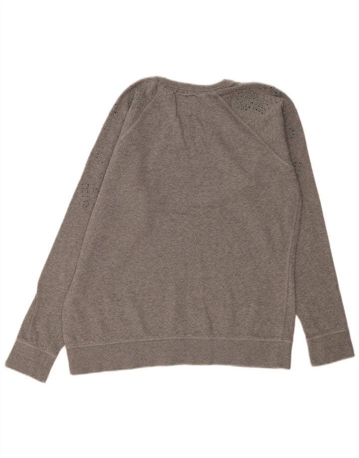 Suéter feminino Superdry UK 14 algodão cinza médio