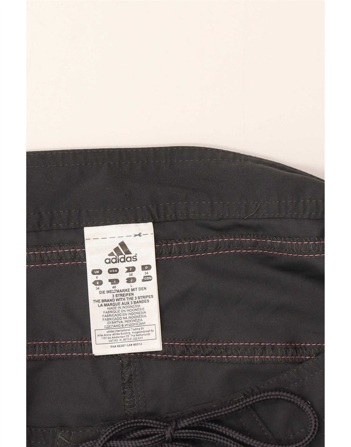 Shorts de natação feminino Adidas UK 8 pequeno poliéster preto
