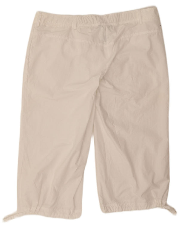 Adidas Womens Clima 365 Capri Calças UK 18 XL W36 L19 Branco Poliéster