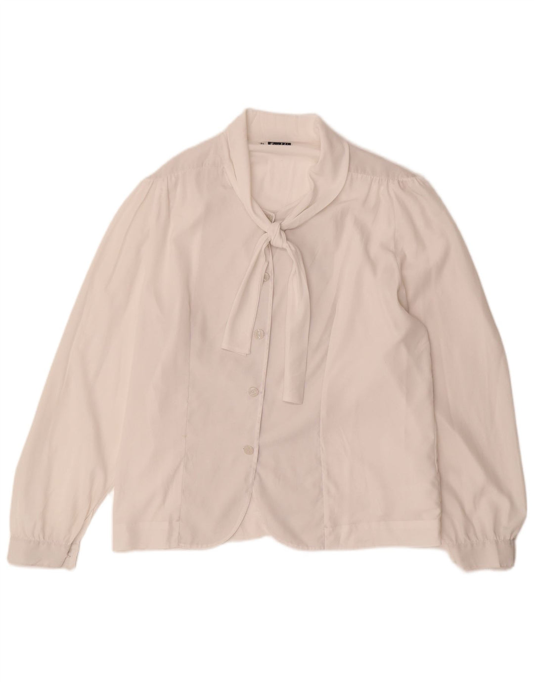 Blusa feminina vintage com gravata frontal IT 51 XL off white