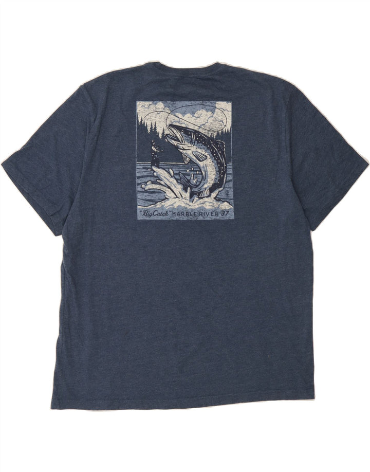 IZOD Mens Salt Water Graphic T-Shirt Top 2XL Blue Vintage Izod and Second-Hand Izod from Messina Hembry 