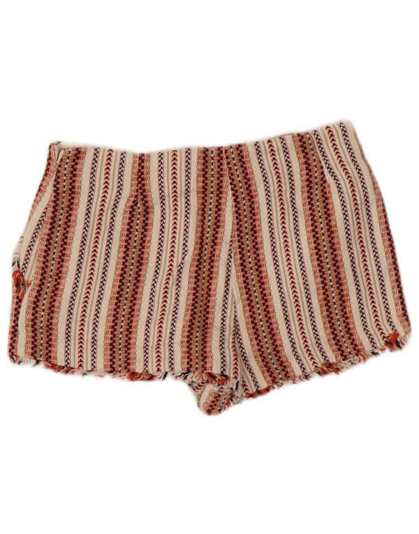 Zara Womens Trafaluc Chino Shorts XS W26 listrado multicolorido