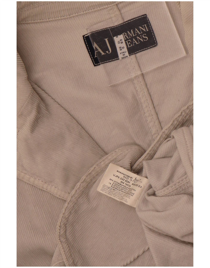 Jaqueta blazer feminina de veludo com 3 botões Armani Jeans Reino Unido 12 cinza médio