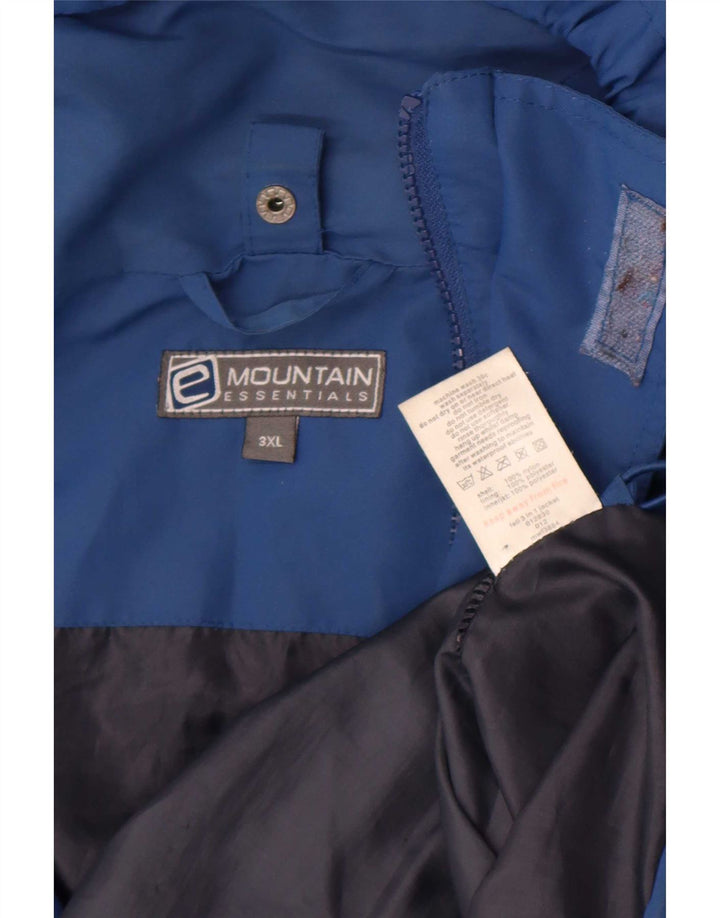 Jaqueta de chuva masculina Mountain Essentials com capuz Reino Unido 46 3XL azul nylon
