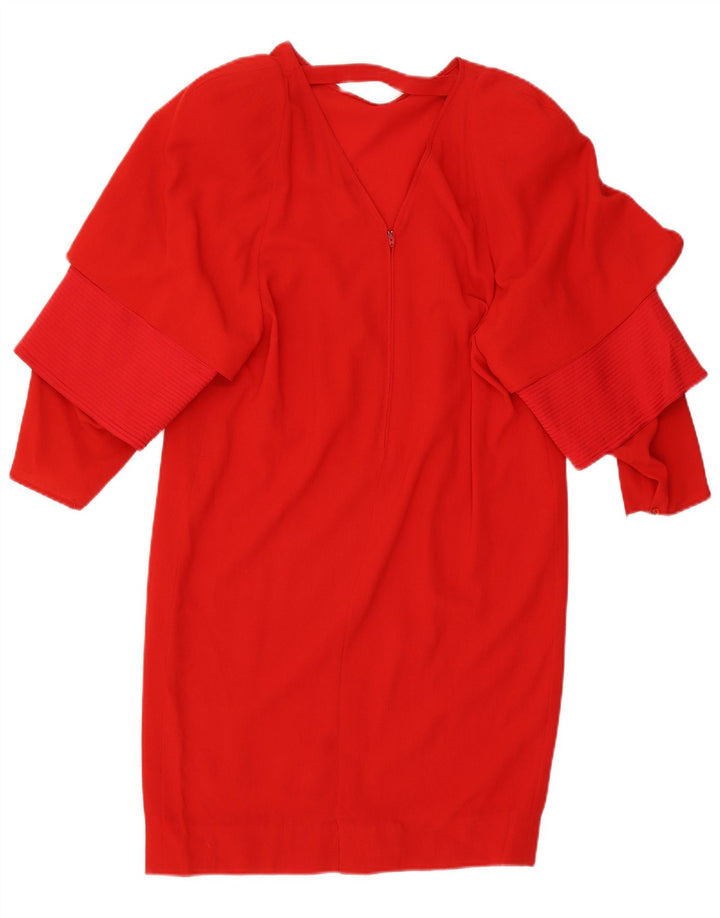 Vestido feminino Fendi de manga comprida UK 18 XL lã vermelha