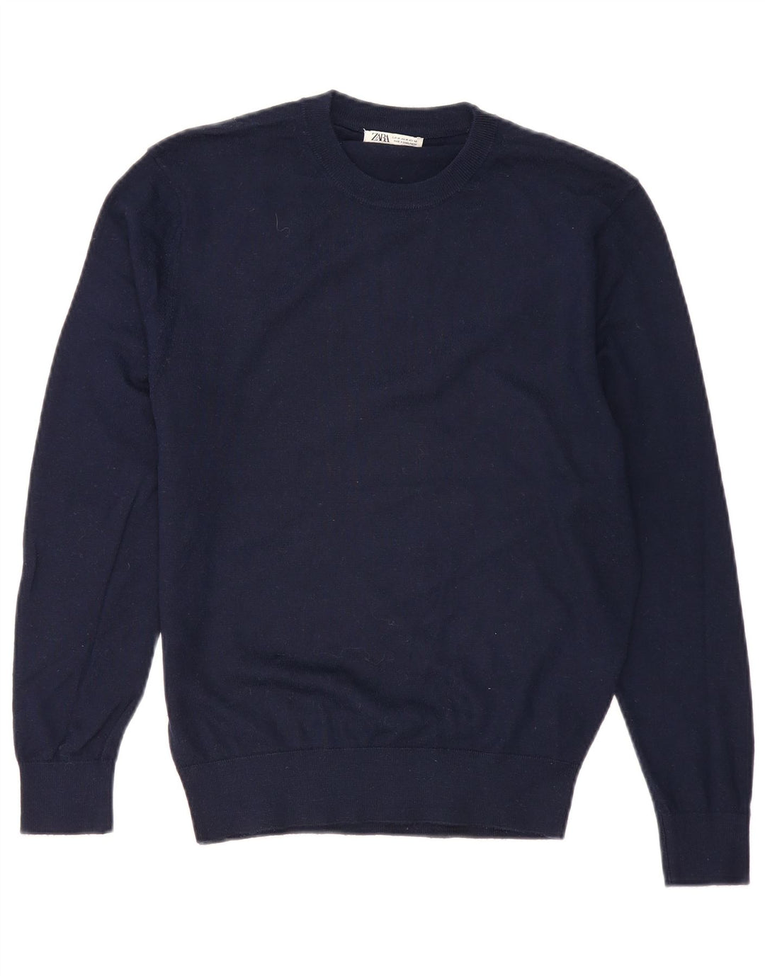 Suéter masculino Zara com gola redonda e acrílico azul marinho médio