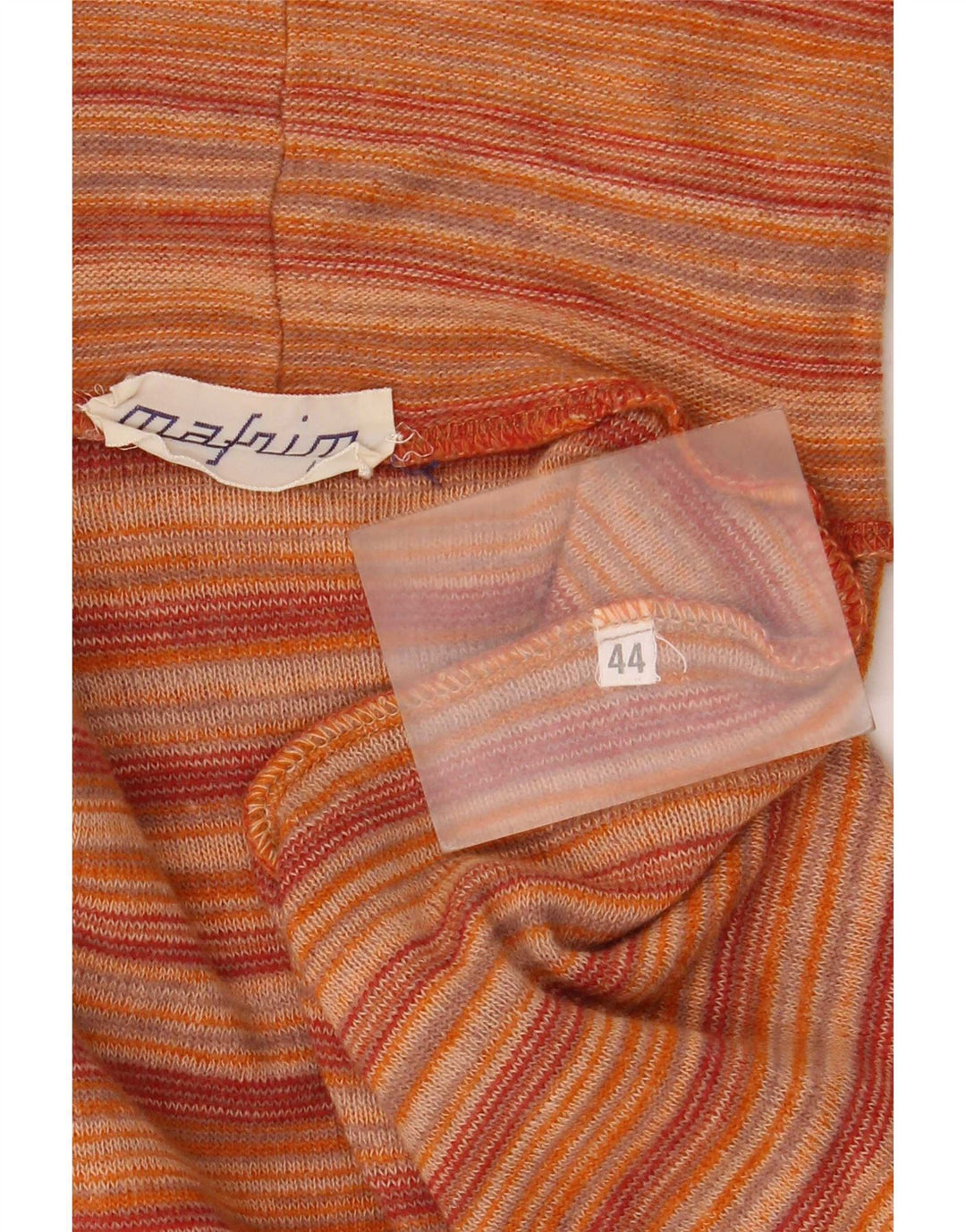 Suéter feminino vintage com gola redonda IT 44 listrado laranja médio