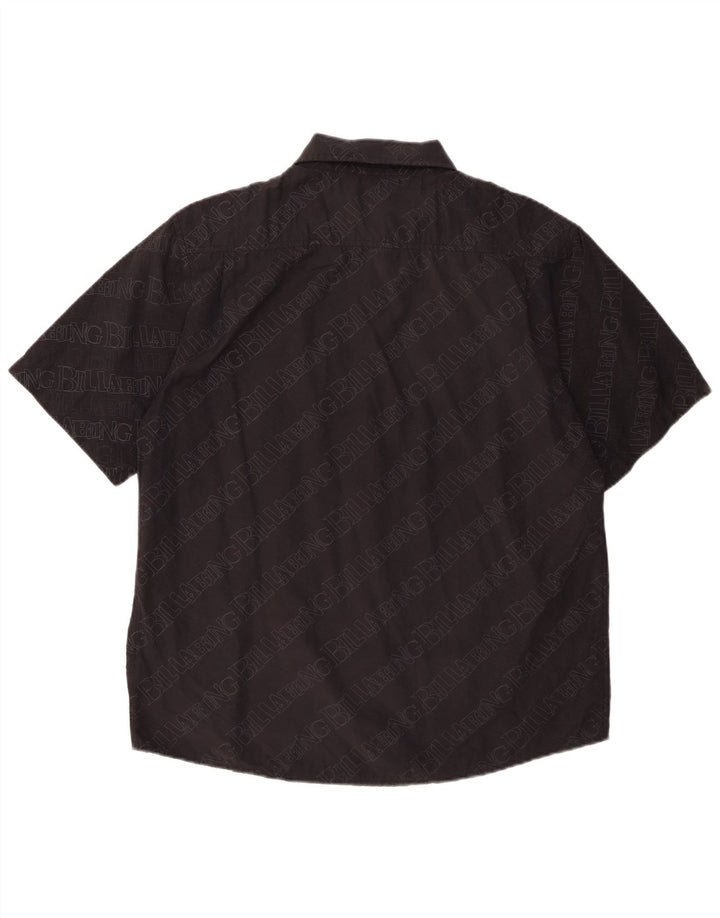 Camisa masculina Billabong de manga curta gráfica de algodão preto médio