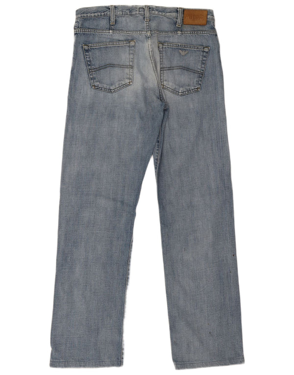 Calça jeans reta masculina Armani W34 L31 algodão azul