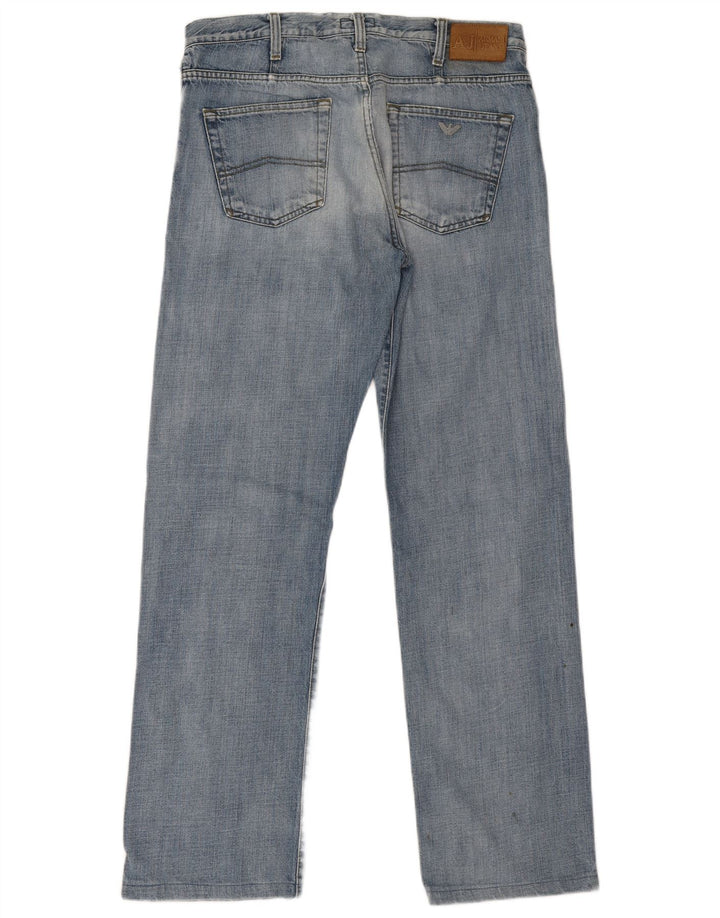 Calça jeans reta masculina Armani W34 L31 algodão azul