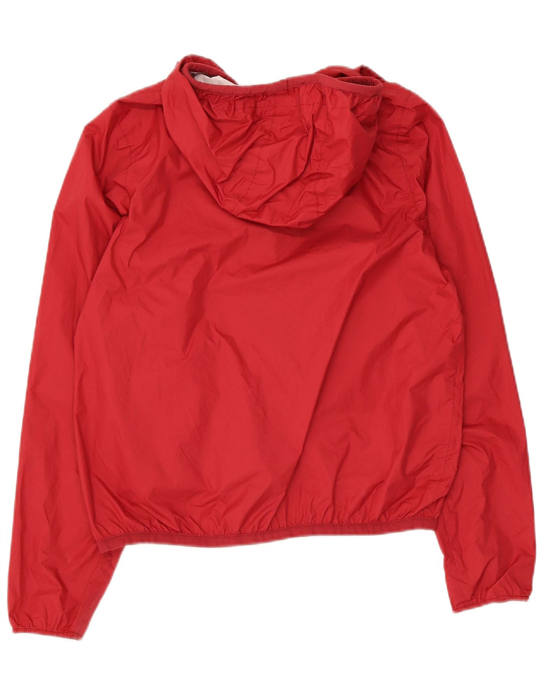 Jaqueta de chuva masculina com capuz K-Way UK 10 pequena poliamida vermelha