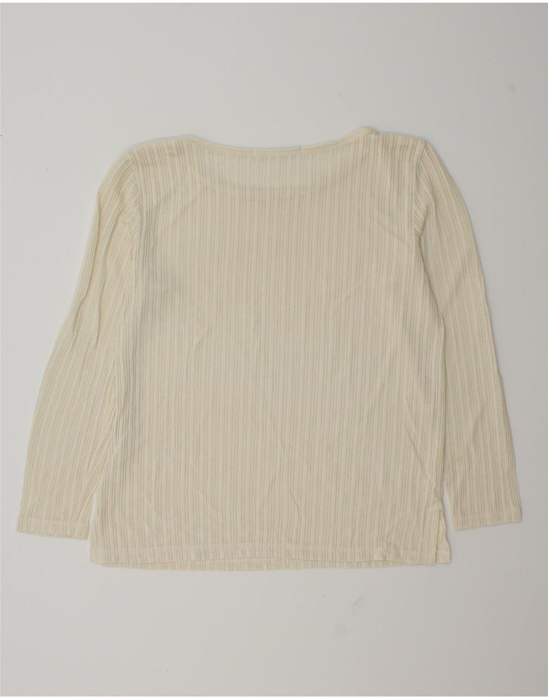 Top feminino Penny Black manga comprida UK 14 médio off white viscose