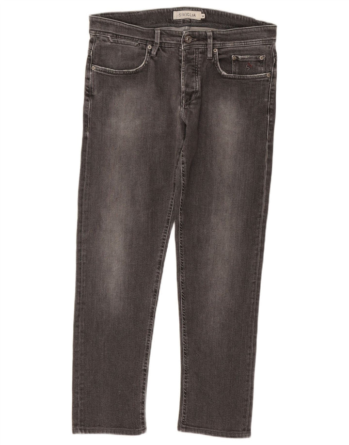 SIVIGLIA Mens Jeans Slim W34 L29 Algodão Cinza