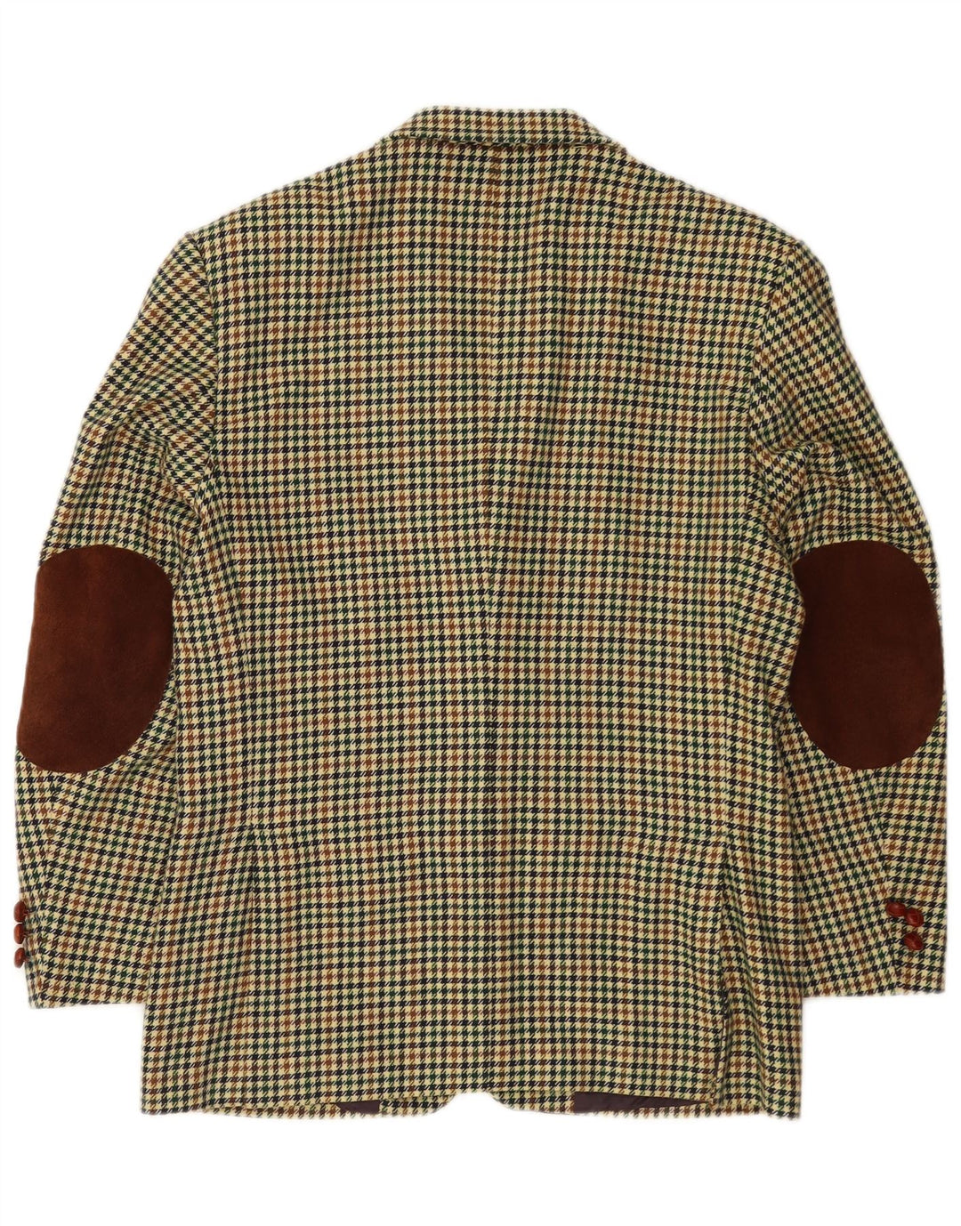Jaqueta blazer masculina Wampum com 3 botões Reino Unido 38 Houndstooth médio multicolorido