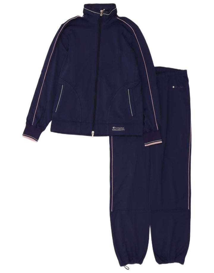 Fato de treino feminino Champion Loose Fit Full UK 10 pequeno azul marinho poliéster