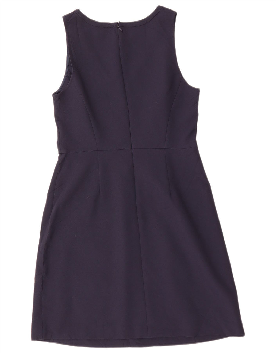 J. CREW Vestido feminino sem mangas evasê US 6 poliéster azul marinho médio