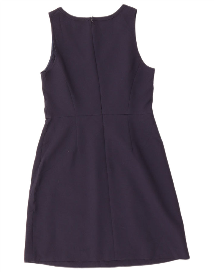 J. CREW Vestido feminino sem mangas evasê US 6 poliéster azul marinho médio