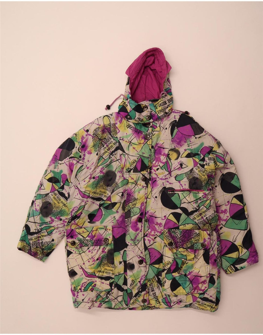 Jaqueta acolchoada com capuz feminina Gil Bret UK 16 grande poliamida multicolorida