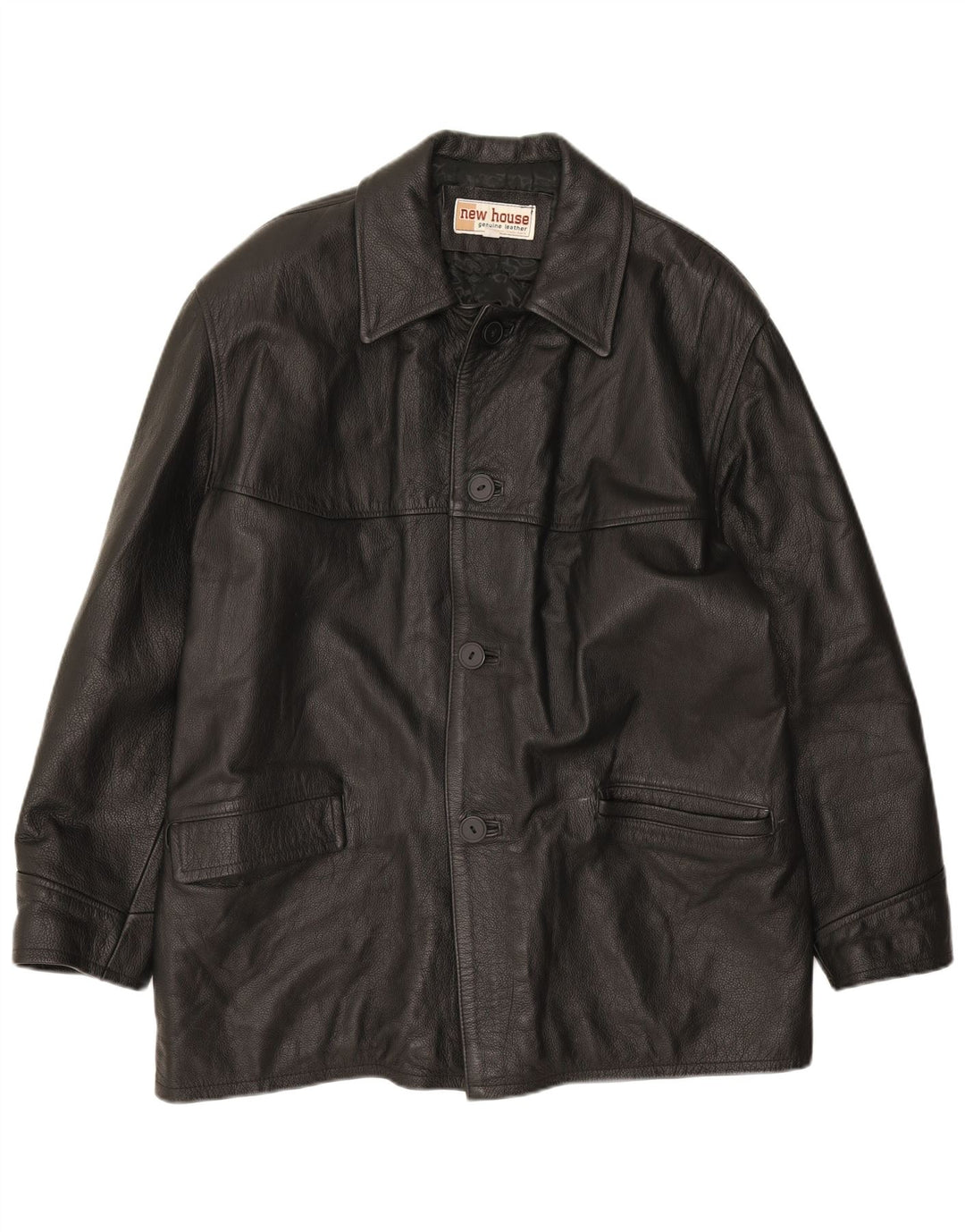 Jaqueta de couro masculina vintage UK 40 grande couro preto