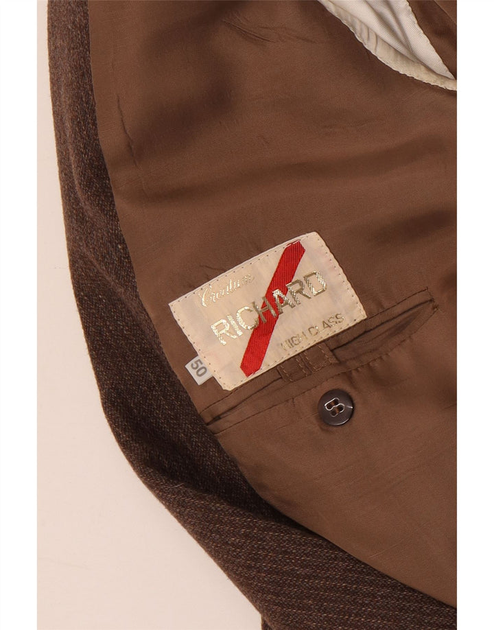 Jaqueta blazer masculina vintage com 1 botão IT 50 grande marrom