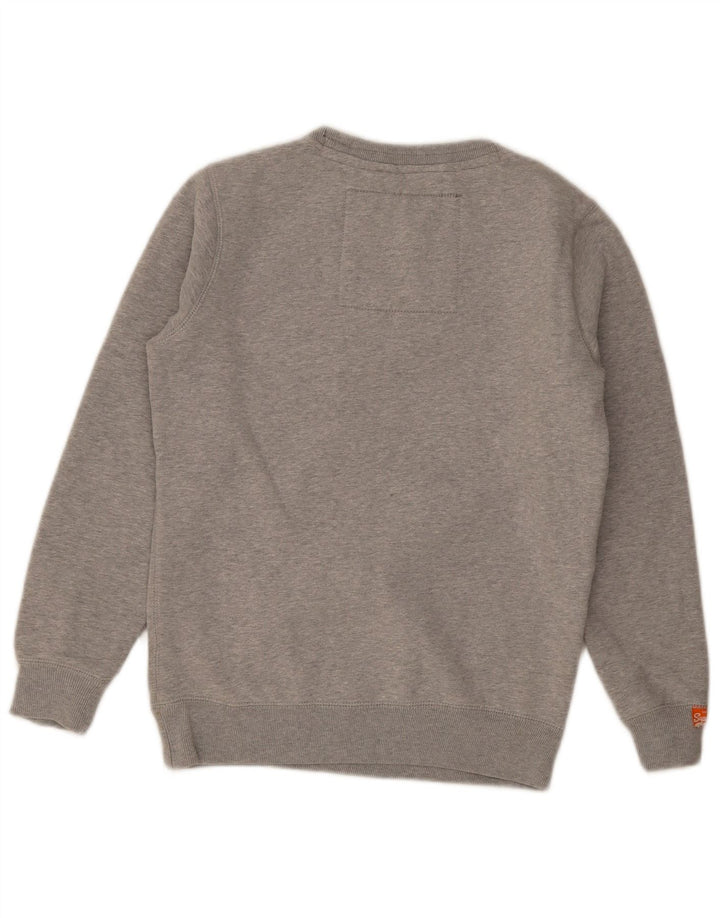 Superdry moletom gráfico masculino jumper pequeno algodão manchado cinza