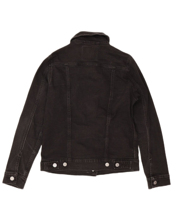 Jaqueta jeans oversized feminina Levi's UK 6 XS algodão preto