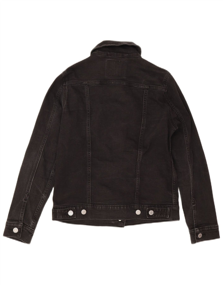 Jaqueta jeans oversized feminina Levi's UK 6 XS algodão preto