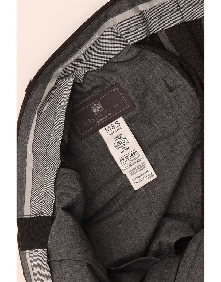 Calça masculina Marks & Spencer sob medida Slim Suit W38 L29 marrom