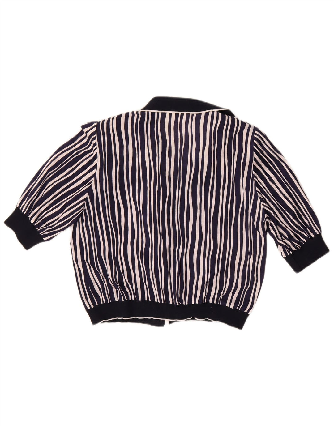 Blusa feminina Liola manga curta cropped IT 42 médio listrado azul marinho