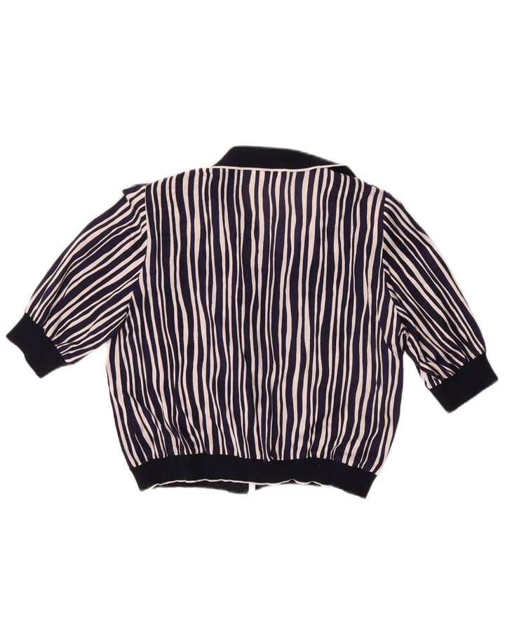 Blusa feminina Liola manga curta cropped IT 42 médio listrado azul marinho