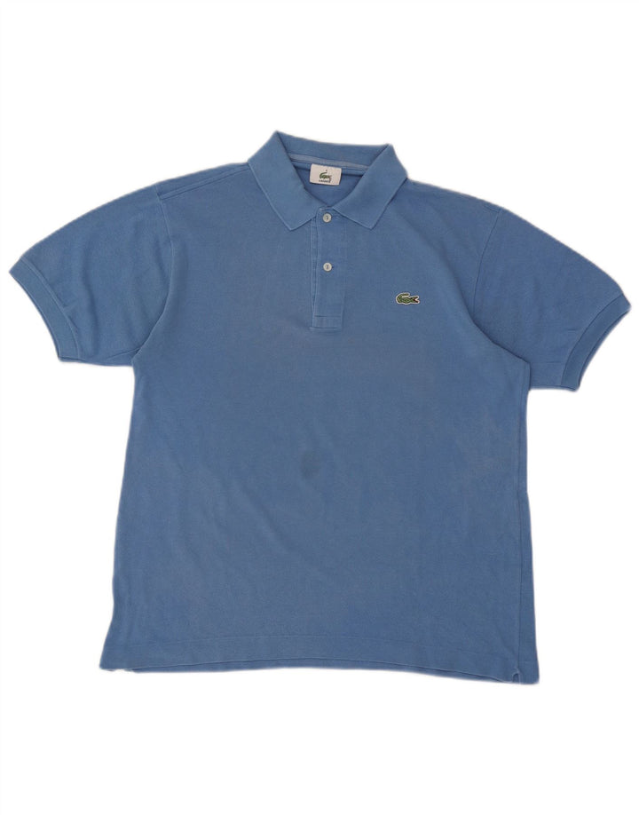 Camisa polo masculina Lacoste tamanho 4 algodão azul médio