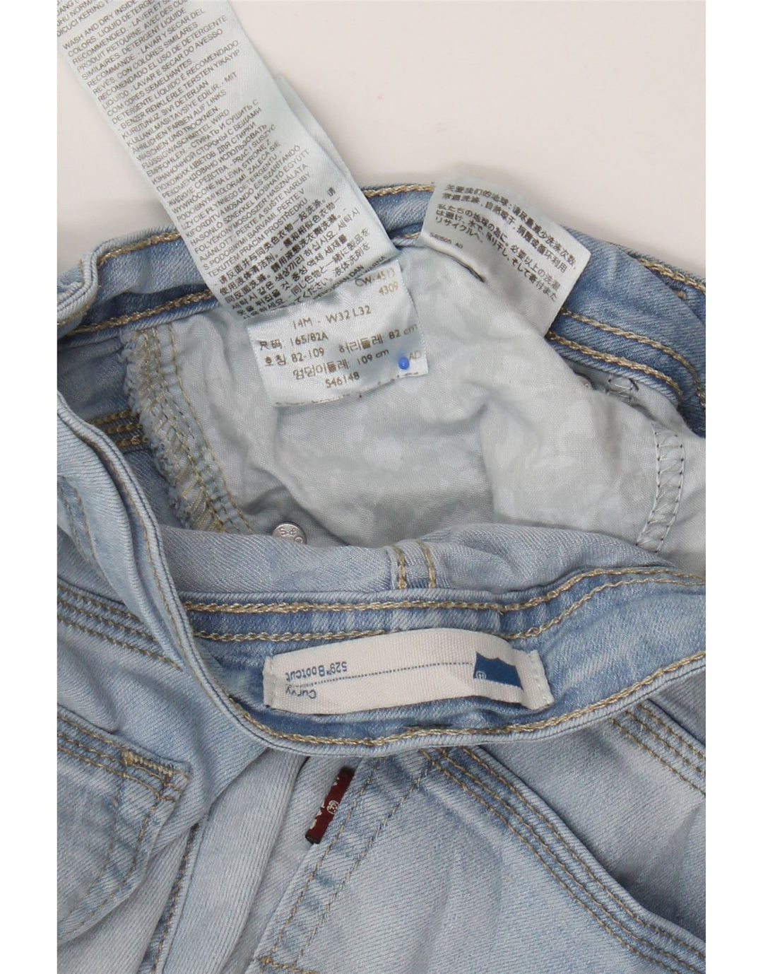 Calça jeans feminina Levi's 529 Curvy Bootcut W32 L32 azul algodão