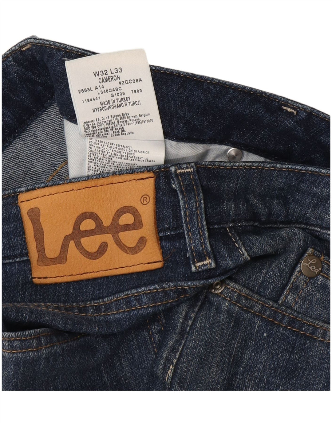 Lee Womens Cameron Straight Jeans W32 L29 Azul Marinho Algodão