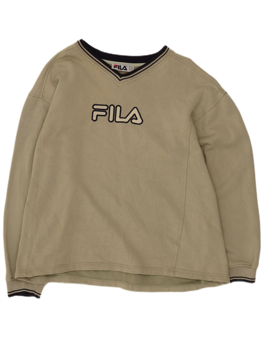 Fila Mens Graphic Regular Fit Moletom Jumper XL Algodão Cáqui