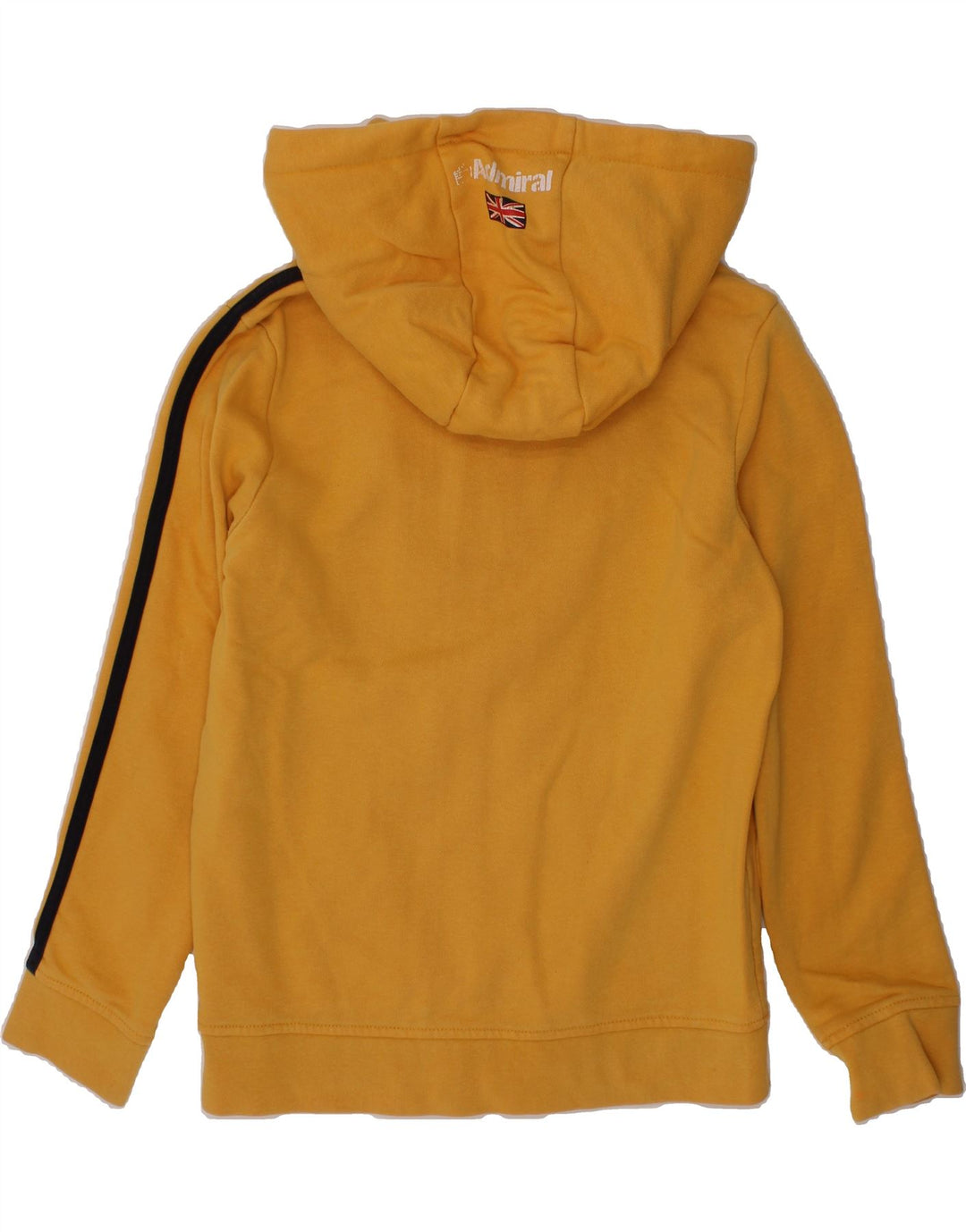 ADMIRAL Boys Graphic Zip Hoodie Sweater 7-8 Years Yellow Cotton Vintage Admiral and Second-Hand Admiral from Messina Hembry 